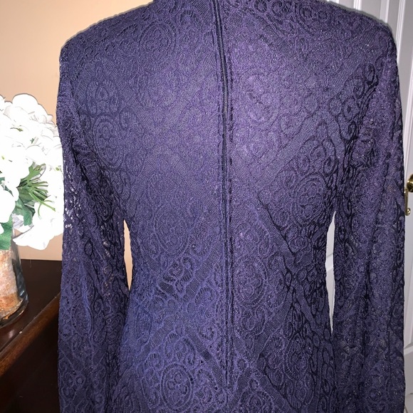 CRYSTAL DOLL NAVY BLUE CROCHET CHOKER DRESS - Picture 6 of 6